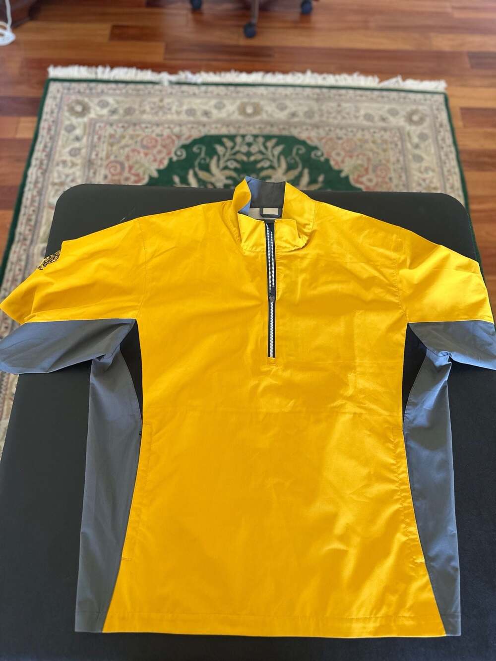 FootJoy FJ HydroLite Short Sleeve Rain Jacket Golf Pullover Mustard Mens Large